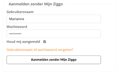 Aanmelden zonder Mijn Ziggo
