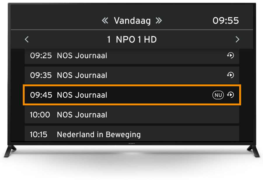 Voorbeeld: vergrote tv-gids