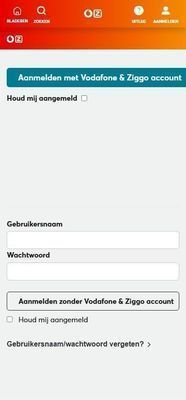Vorige login via mobiel